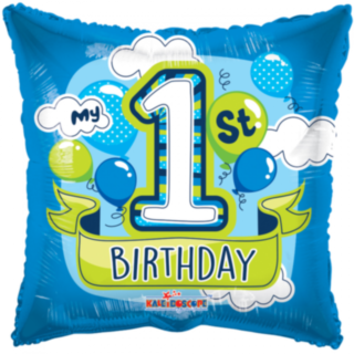 My 1st. Birthday Folieballong Blå