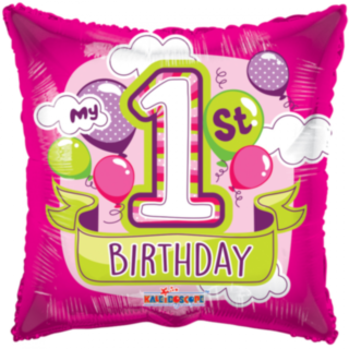 My 1st Birthday Folieballong Rosa