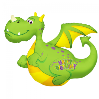 Stor Drake Happy Birthday Folieballong