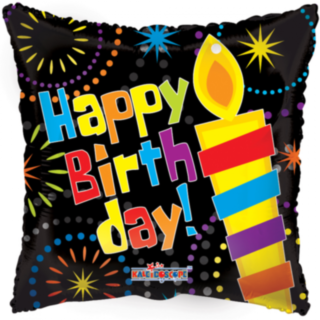 Happy Birthday Folieballong Svart