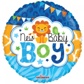 Rund Baby Boy Folieballong Ljusblå