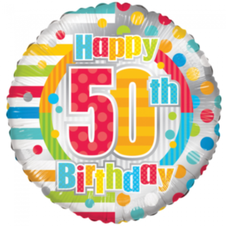 Rund Happy 50th Birthday Folieballong