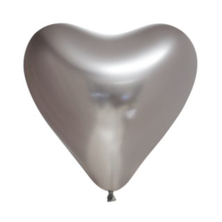 Hjärtaballonger Krom Silver