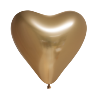 Hjärtaballonger Krom Guld