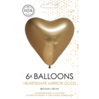 Hjärtformade Latexballonger Guld