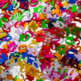 10 År Konfetti Multifärgad