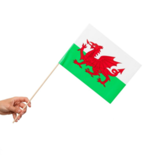 Wales Flagga På Pinne