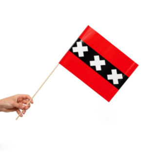 Amsterdam Flagga På Pinne