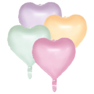 Hjärtformade Folieballonger Pastell