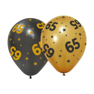 65 År Golden Celebrations Latexballonger