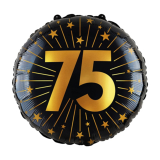 75 År Golden Celebrations Folieballong