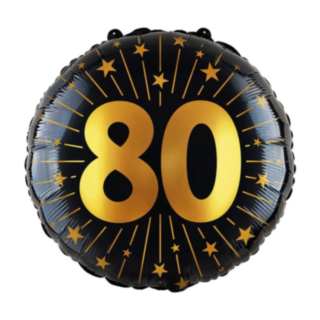 80 År Golden Celebrations Folieballong