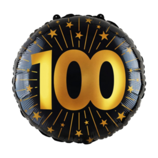 100 År Golden Celebrations Folieballong