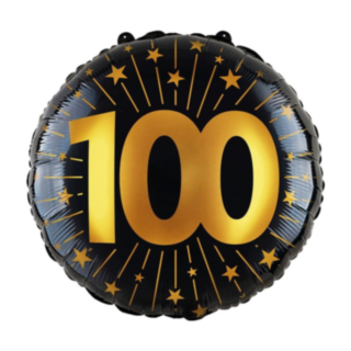 100 År Golden Celebrations Folieballong