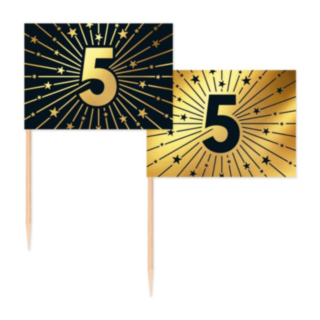 5 År Golden Celebrations Tårtpinnar