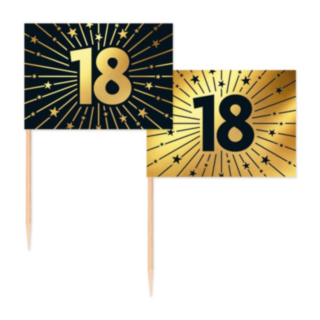 18 År Golden Celebrations Tårtpinnar