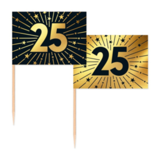 25 År Golden Celebrations Tårtpinnar