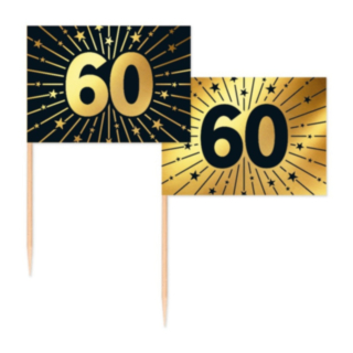 60 År Golden Celebrations Tårtpinnar