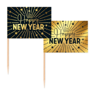 Happy New Year Golden Celebrations Tårtpinnar