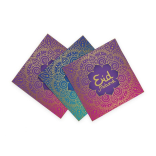 Eid Mubarak Servetter Lila/Blå