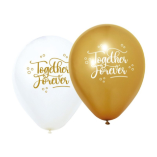 Together Forever Latexballonger Vit/Guld