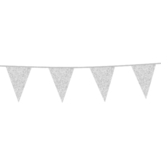 Glitter Flaggirlang Silver