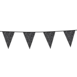 Glitter Flaggirlang Svart