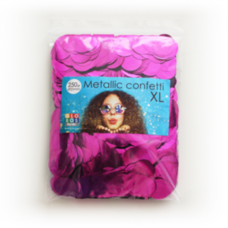 Rund Konfetti Metallic Cerise