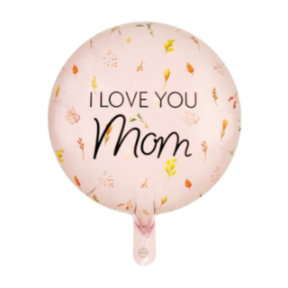 I Love You Mom Folieballong Ljusrosa