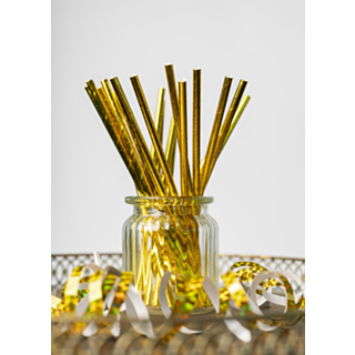 Papperssugrör Guld Metallic