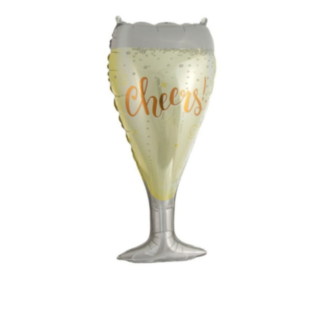 Champagneglas Folieballong Guld