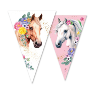 Hästflaggbanner med blommor