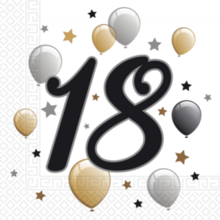18 År Ballonger Servetter