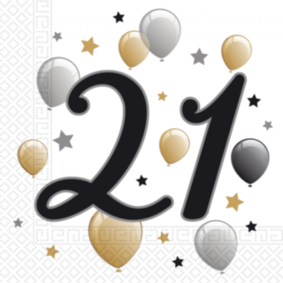 21 År Ballonger Servetter