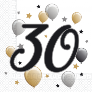30 År Ballonger Servetter