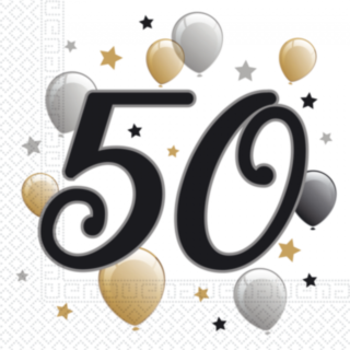 50 År Ballonger Servetter