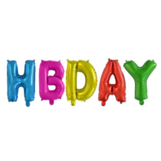 Hbday Folieballonger Flerfärgade