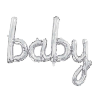 Stor Baby Folieballong Silver