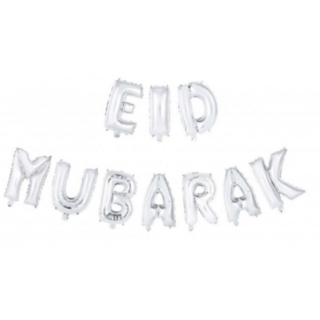 Eid Mubarak Folieballonger Silver