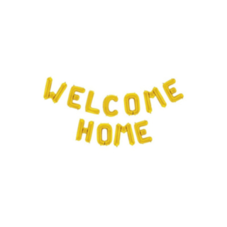 Welcome Home Folieballong Guld