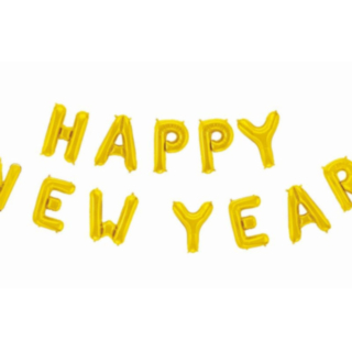 Happy New Year Folieballonger Guld