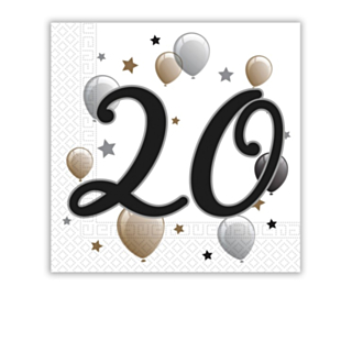 20 År Ballonger Servetter