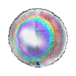 Glitter Rund Folieballong Silver