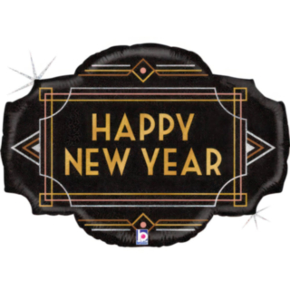 Happy New Year Art Deco Folieballong