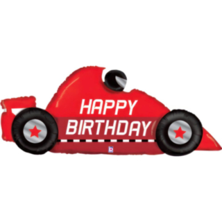 Racerbil Happy Birthday Folieballong