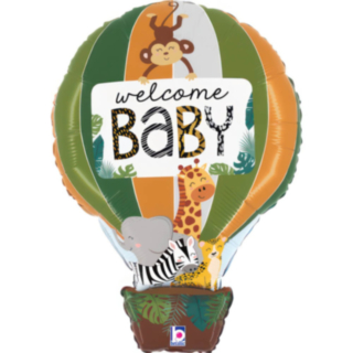Djungeldjur Welcome Baby Folieballong