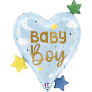 Baby Boy Hjärta Folieballong