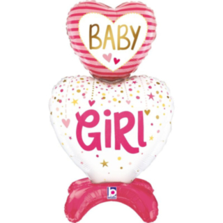 Baby Girl Hjärta Folieballong