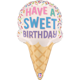 Glasstrut Happy Birthday Folieballong