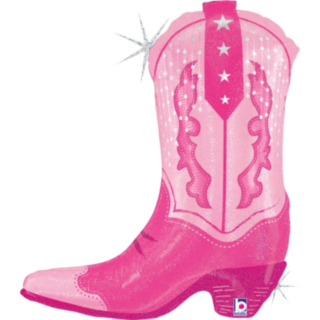 Cowgirl Stövel Folieballong Rosa